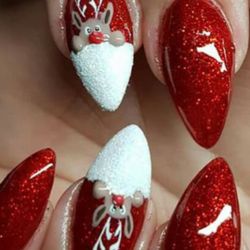 peony nails in red deer