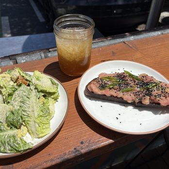 Crudo e Nudo - Caesar Salad, house made lemonade Kombucha, Tuna Tartare - Seafood Near Me - Santa Monica, California