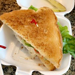 The Lunch Cafe - Half Chicken salad sandwich toasted. So good!