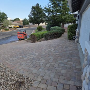 Just In Time Landscaping - The new driveway with sidewalk, going to the front and back doors - Landscape Architects or Designers Near Me