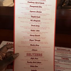 Kickin' Chicken Summerville - Cocktail menu