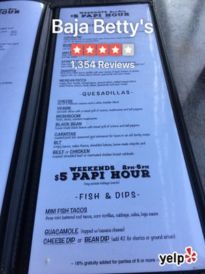 Menu photo 7 Baja Betty's San Diego, CA