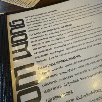 Lom Wong - Menu - Thai Near Me - Phoenix, Arizona