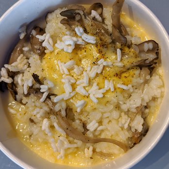 Alo Restaurant - Koshihikari rice with maitake mushrooms, porcini hollandaise, and puffed rice - Bars Near Me - Toronto, Ontario Alo Restaurant - Koshihikari rice with maitake mushrooms, porcini hollandaise, and puffed rice - Bars Near Me - Toronto, Ontario