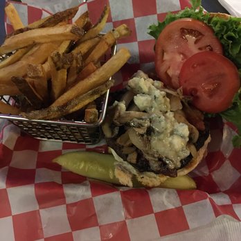 The Pub in the Park - Blue Cheese Burger - Irish Pub Near Me - Swissvale, Pennsylvania