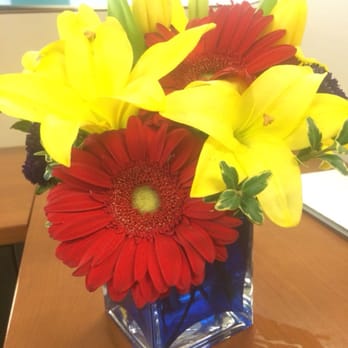 Designs East Florist - Congratulation flowers- Blue Caribbean arrangement. - Florists Near Me - Dallas, Texas