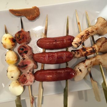 Oak & Coal - quail eggs, pork belly wrapped tomatoes, sausages, mushrooms - Japanese Near Me - Costa Mesa, California