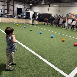 Do Play - Tristan flexing his muscles before dodgeball