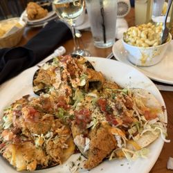 Omega's Restaurant - Dinner fish taco & fish & grits