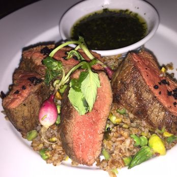 Watertable - Lamb loin- lamb tasted not gamey at all (friend thought it was beef) the roasted nut was very very good - New American Near Me - Huntington Beach, California Watertable - Lamb loin- lamb tasted not gamey at all (friend thought it was beef) the roasted nut was very very good - New American Near Me - Huntington Beach, California