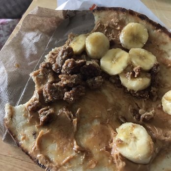 Tropical Smoothie Cafe - Peanut Butter Banana Crunch Flatbread Combo! So why the granola all in a lump? - Juice Bars & Smoothies Near Me - Harrisburg, Pennsylvania Tropical Smoothie Cafe - Peanut Butter Banana Crunch Flatbread Combo! So why the granola all in a lump? - Juice Bars & Smoothies Near Me - Harrisburg, Pennsylvania