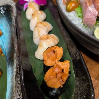 Sushi Chef - scallop and uni nigiri - Sushi Bars Near Me - San Francisco, California Sushi Chef - scallop and uni nigiri - Sushi Bars Near Me - San Francisco, California