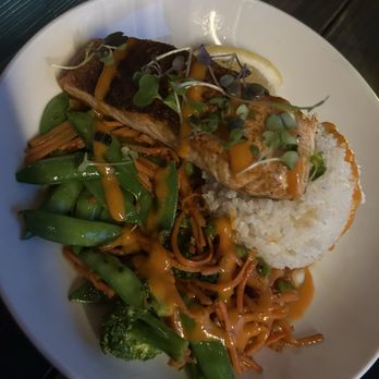 The Deck Bucks County Playhouse - Salmon with ginger soy dressing!!! Mmmmm love it - New American Near Me - New Hope, Pennsylvania