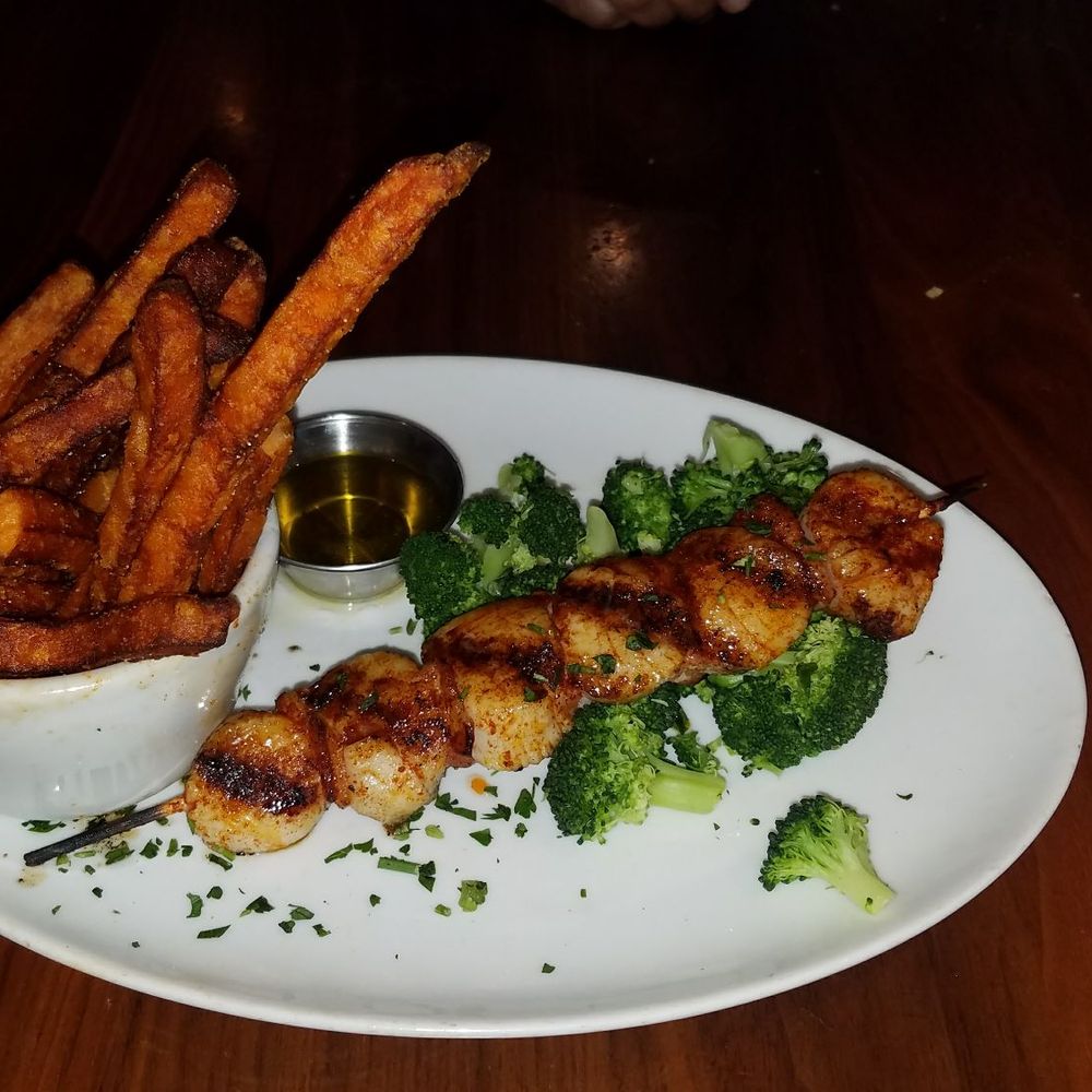 FishBar - Scallop skewers with sweet potato fries - Seafood Near Me - Manhattan Beach, California FishBar - Scallop skewers with sweet potato fries - Seafood Near Me - Manhattan Beach, California
