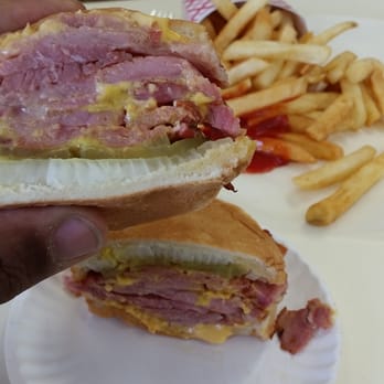 Koney King - a hand holding a sandwich and french fries - American Near Me - Gary, Indiana