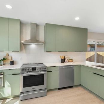 U Granites & Cabinets More - Mint Green European style cabinets - Flooring Near Me - Austin, Texas U Granites & Cabinets More - Mint Green European style cabinets - Flooring Near Me - Austin, Texas