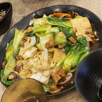 Happy Buddha Kitchen - Combination Pan Fried Rice Noodles with veggie meats - Vegetarian Near Me - Temple City, California Happy Buddha Kitchen - Combination Pan Fried Rice Noodles with veggie meats - Vegetarian Near Me - Temple City, California