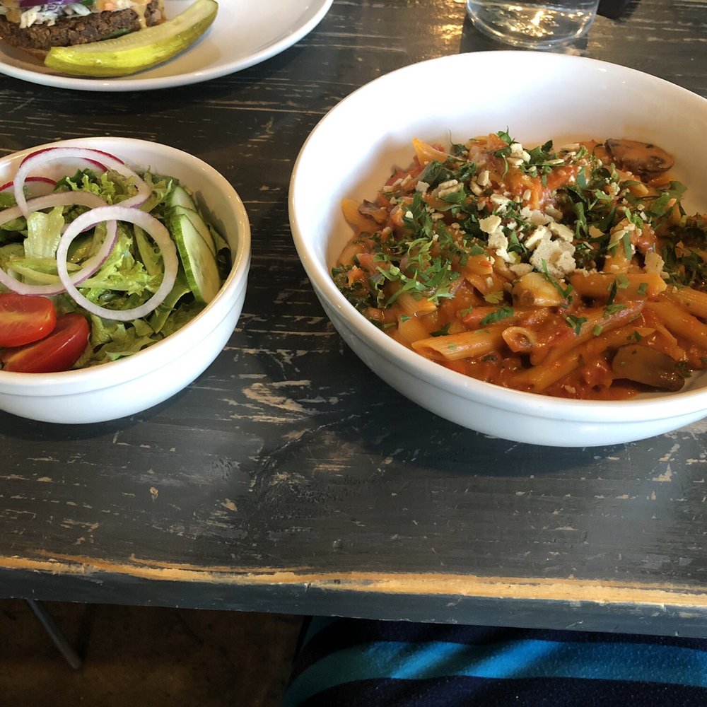 Avo - Penne alla vodka side house salad - Cocktail Bars Near Me - Nashville, Tennessee