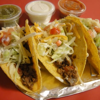 El Corral Mexican Restaurant - three tacos on a red table - Mexican Near Me - Yonkers, New York El Corral Mexican Restaurant - three tacos on a red table - Mexican Near Me - Yonkers, New York