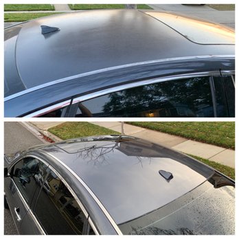 Kono's Auto Body & Paint - Before and after. Refinished roof on a 13-year-old Infiniti - Body Shops Near Me - Bellflower, California Kono's Auto Body & Paint - Before and after. Refinished roof on a 13-year-old Infiniti - Body Shops Near Me - Bellflower, California