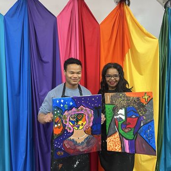 Creative Joy Art Studio - Paintings were created while being instructed on Picasso's cubism style! - Paint-Your-Own Pottery Near Me - Torrance, California