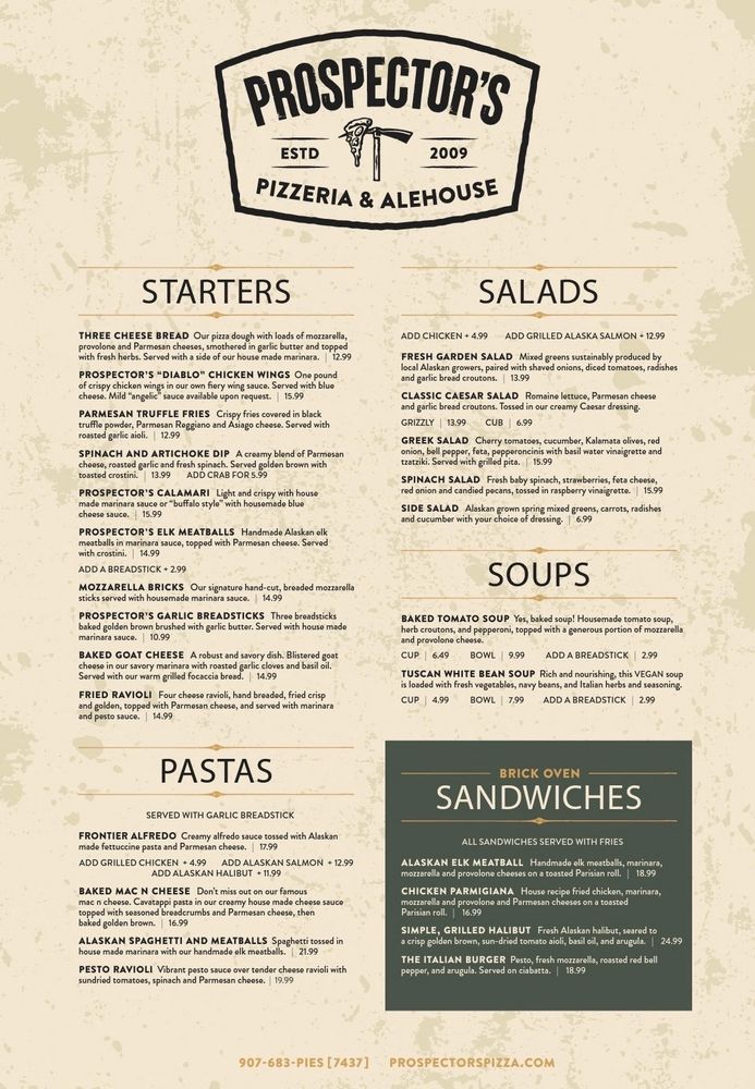 PROSPECTOR’S PIZZERIA AND ALEHOUSE Parks Hwy, Denali National Park