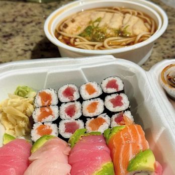 Sushi One Take Out - Tuna Roll Salmon Roll Rainbow Roll Chicken Udon - Sushi Bars Near Me - Fort Lauderdale, Florida