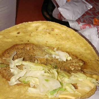 Jack in the Box - I asked for extra hot sauce and got none. Oh BTW their out of hot sauce. I asked. How does that happen? Hardly any lettuce, sad taco. - Fast Food Near Me - Salinas, California
