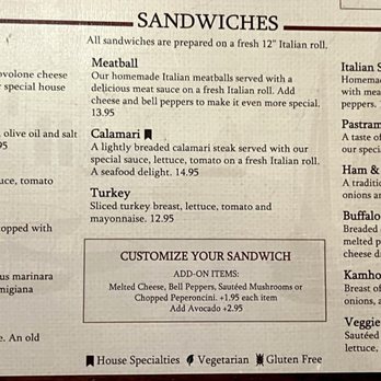 Marechiaro's Italian Restaurant - Sandwiches menu - Italian Near Me - El Cajon, California