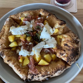 Clarksburg Cider - Peach prosciutto pizza - Cideries Near Me - Lancaster, New York Clarksburg Cider - Peach prosciutto pizza - Cideries Near Me - Lancaster, New York