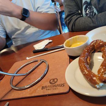 Underground Chuck's - Part of the pretzel with queso - American Near Me - Centerville, Ohio
