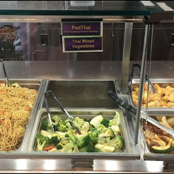 Ruby Thai Kitchen - All selections are displayed in stainless steel trays, hot from the kitchen, which is located in back of the counter. - Thai Near Me - Roseville, California