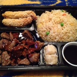 Beef Teriyaki Bento Box with Shrimp Tempura