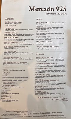 Menu photo 7 Mercado 925 Berkeley, CA