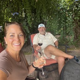Wine and outdoor seating Wine and outdoor seating