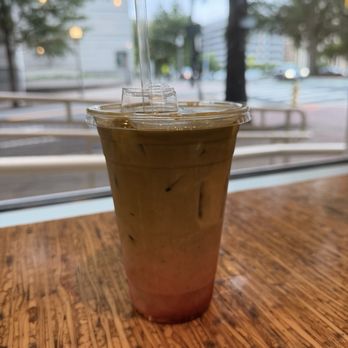 Bayou Bakery, Coffee Bar & Eatery - Strawberry matcha latte w/oat milk - Bakeries Near Me - Arlington, Virginia Bayou Bakery, Coffee Bar & Eatery - Strawberry matcha latte w/oat milk - Bakeries Near Me - Arlington, Virginia