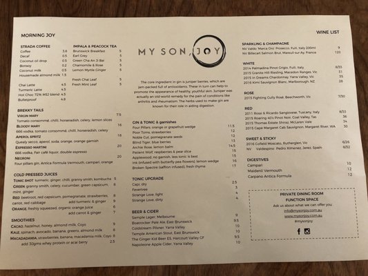 Menu photo 1 My Son, Joy South Melbourne, VIC Menu photo 1 My Son, Joy South Melbourne, VIC