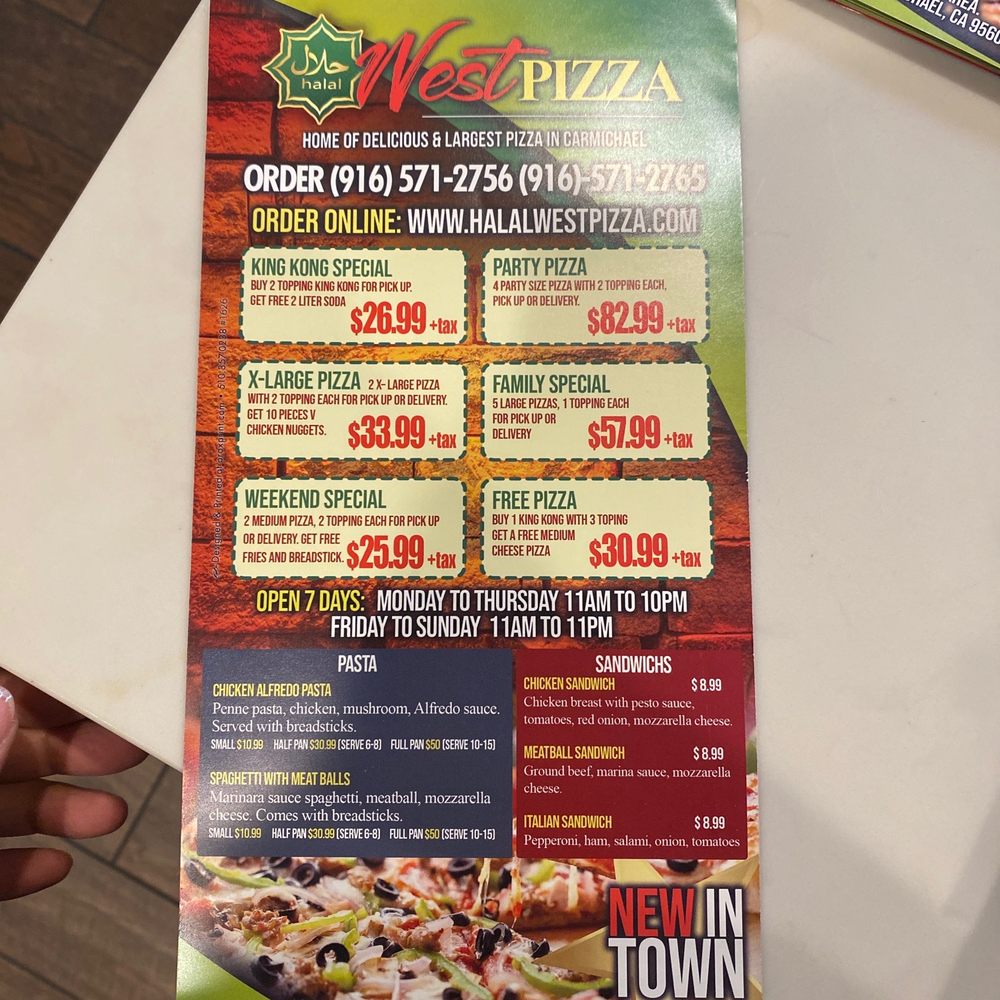 Halal West Pizza - Pizza Near Me - Carmichael, California Halal West Pizza - Pizza Near Me - Carmichael, California