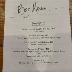 Best Coast Restaurant - Best Coast bar menu Aug 2024