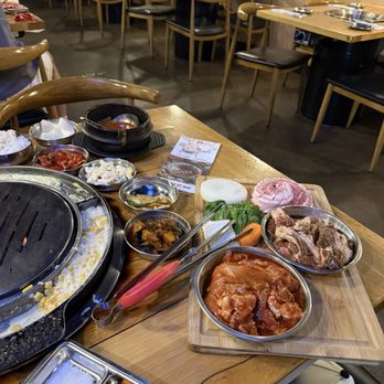 Jin BBQ - Meat combo we ordered + sides - Korean Near Me - Mesa, Arizona