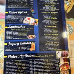 El Jocoreño Restaurant - Menu. Pupusas, breakfast, daily lunch specials.