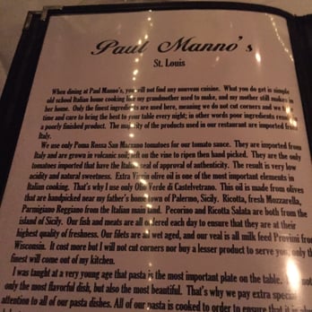 Paul Manno's Cafe - The story of Paul Manno...very interesting read! Love that his mission is authentic Italian. - Italian Near Me - Chesterfield, Missouri Paul Manno's Cafe - The story of Paul Manno...very interesting read! Love that his mission is authentic Italian. - Italian Near Me - Chesterfield, Missouri