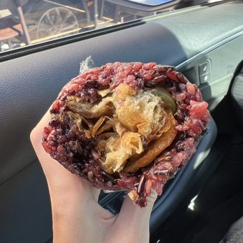 Huge Tree Pastry - 5th bite in and I see a picked veggie barely peaking - Taiwanese Near Me - Monterey Park, California