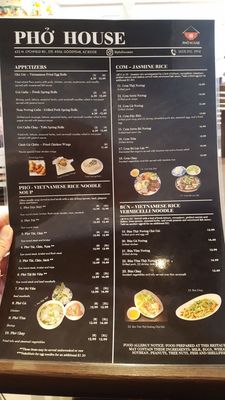 Menu photo 1 Pho House Goodyear, AZ