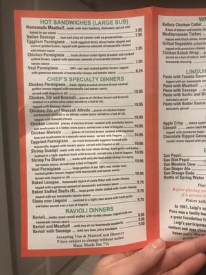 Menu photo 7 Luigi's Pizzeria Revere, MA