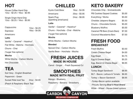 Menu photo 7 Carbon Canyon Coffee Brea, CA