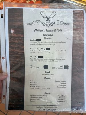 Menu photo 2 Mattern Sausage & Deli Orange, CA Menu photo 2 Mattern Sausage & Deli Orange, CA
