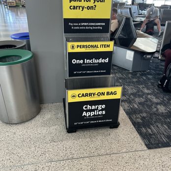 Spirit Airlines - The first time I saw anything about a charge for carry-on. At the gate. - Airlines Near Me - Las Vegas, Nevada Spirit Airlines - The first time I saw anything about a charge for carry-on. At the gate. - Airlines Near Me - Las Vegas, Nevada
