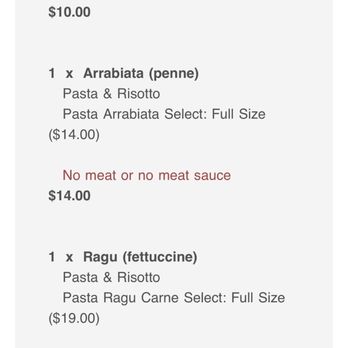 Storico Spaghetteria - The order with details of request with no meat. But got fish added. - Tuscan Near Me - Tustin, California Storico Spaghetteria - The order with details of request with no meat. But got fish added. - Tuscan Near Me - Tustin, California