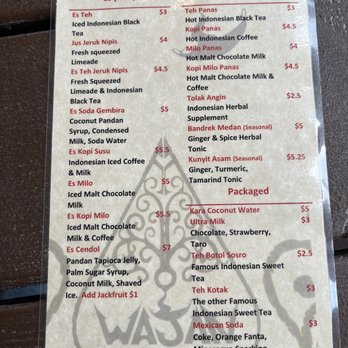 Wajan - Menu 5/23 - Indonesian Near Me - Portland, Oregon
